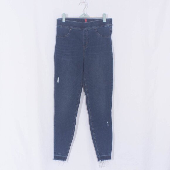 SPANX Pull On Release Hem Skinny High Rise Jean Leggings Size L - Picture 4 of 9